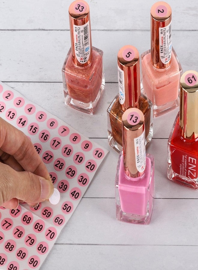 بي تي واي ام اس 200 قطعة من أعواد عينات طلاء الأظافر الشفافة مع حلقات وملصقات أرقام، عينات بلاستيكية لعرض ألوان طلاء الأظافر - Image 4